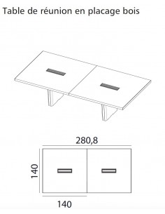 Table de réunion rectangulaire série X10– Officity 2