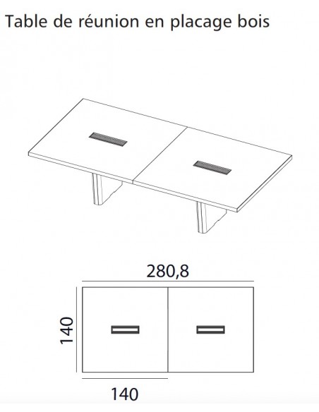 Table de réunion rectangulaire série X10– Officity