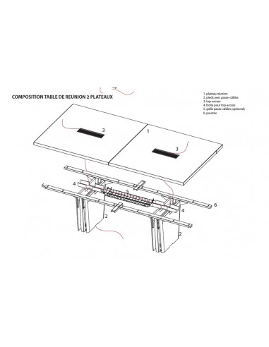 Table de réunion rectangulaire série X10– Officity