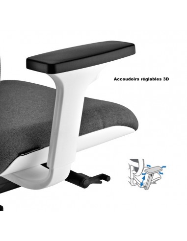 Fauteuil de bureau Wi Max avec coque blanche – Sokoa.