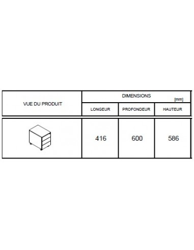 Caisson à roulettes 3 tiroirs coloris blanc - MDD