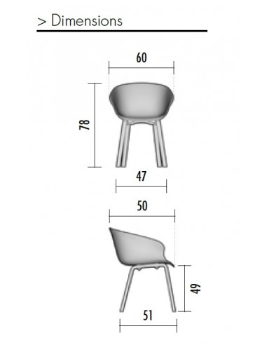 Lot de 4 chaises visiteurs Hop – Mobel Linea.