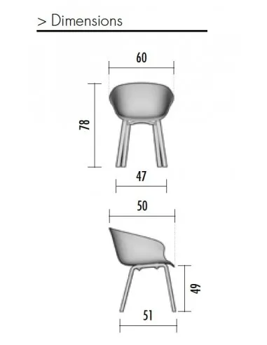 Lot de 4 chaises visiteurs Hop – Mobel Linea.