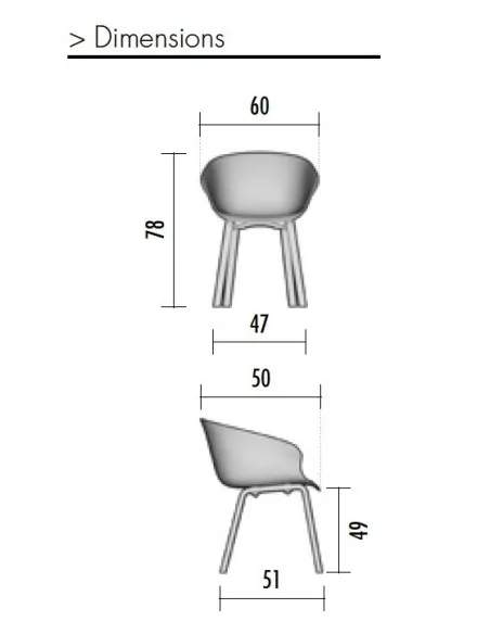 Lot de 4 chaises visiteurs Hop – Mobel Linea.