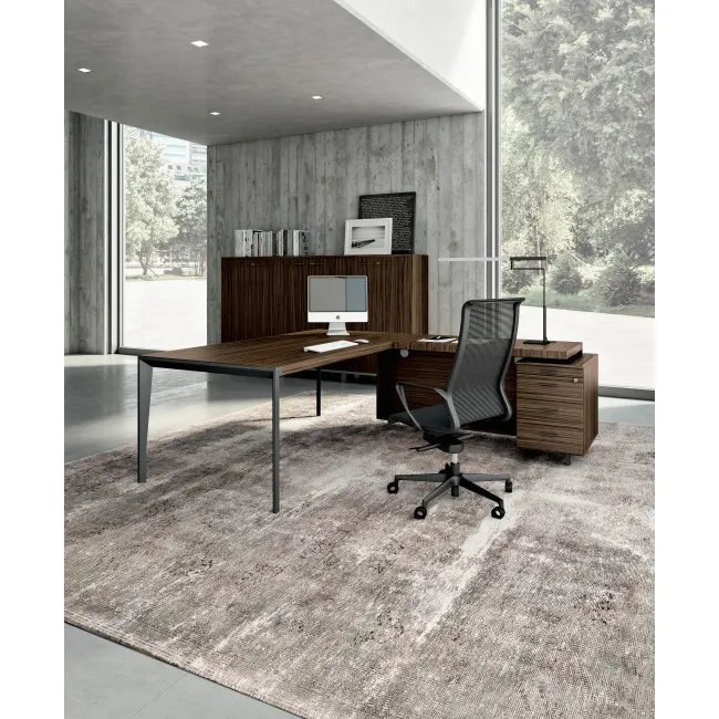 Bureau d’angle avec retour crédence design X9– Officity