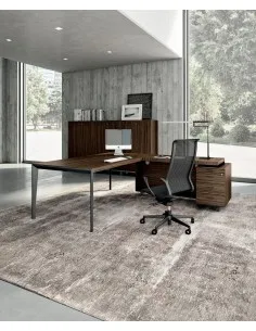 Bureau d’angle avec retour crédence design X9– Officity