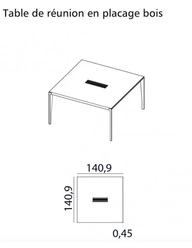 Table de réunion X9 pour 4 personnes – Officity.