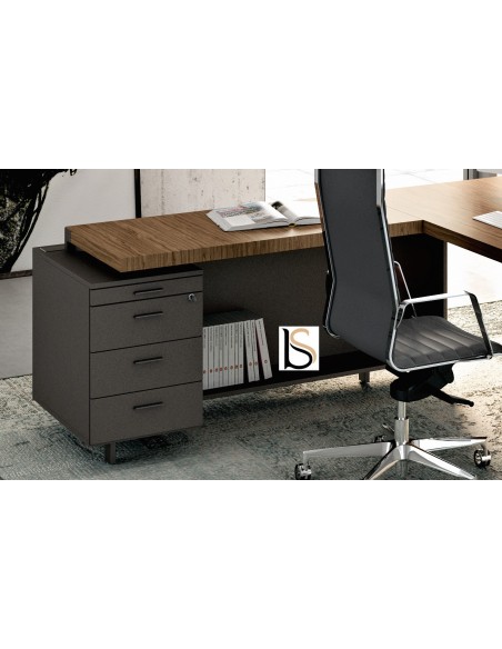 Bureau d’angle avec crédence laquée X9– Officity