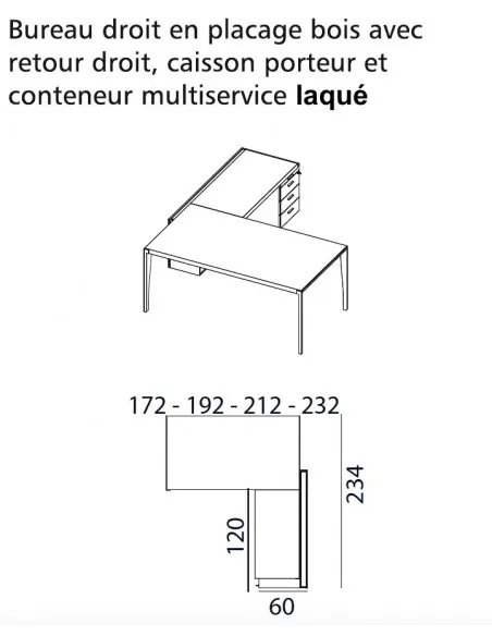 Bureau d’angle avec crédence laquée X9– Officity