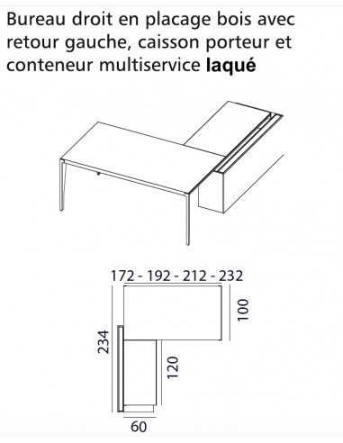 Bureau d’angle avec crédence laquée X9– Officity