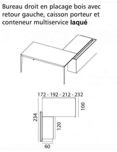 Bureau d’angle avec crédence laquée X9– Officity