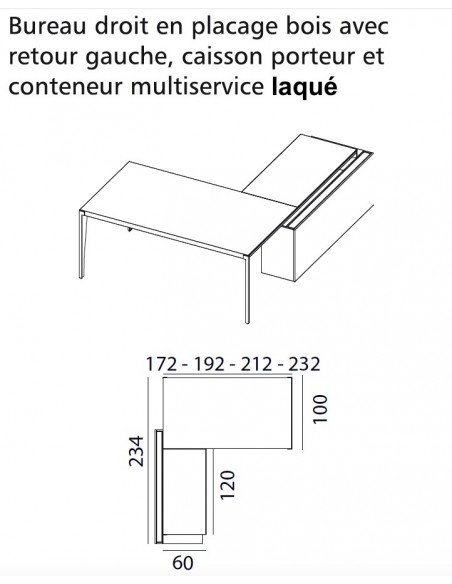 Bureau d’angle avec crédence laquée X9– Officity