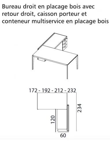 Bureau d’angle X9 finitions Ébène/blanc – Officity