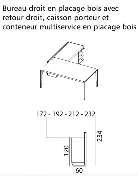 Bureau d’angle X9 finitions Ébène/blanc – Officity