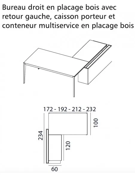 Bureau d’angle X9 finitions Ébène/blanc – Officity