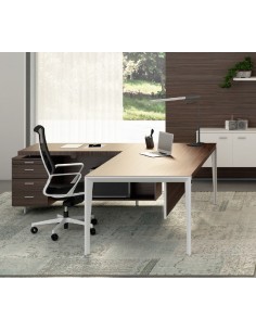 Bureau d’angle X9 finitions Ébène/blanc – Officity 2