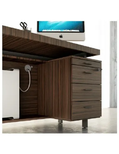 Bureau d’angle X9 finitions Ébène/blanc – Officity