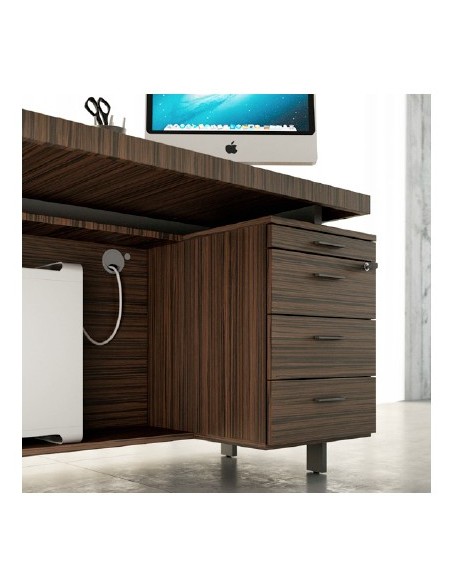 Bureau d’angle X9 finitions Ébène/blanc – Officity