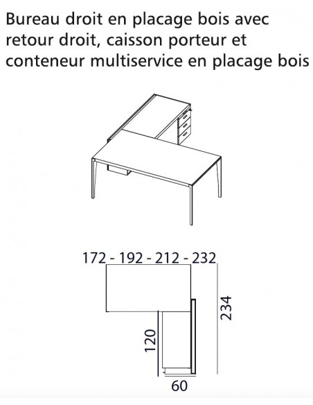 Bureau d’angle sur crédence bois X9– Officity