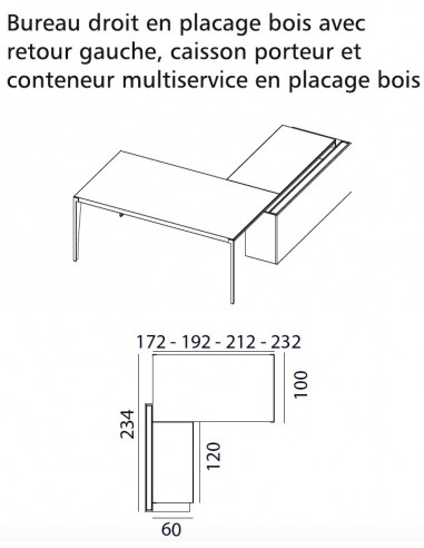Bureau d’angle sur crédence bois X9– Officity