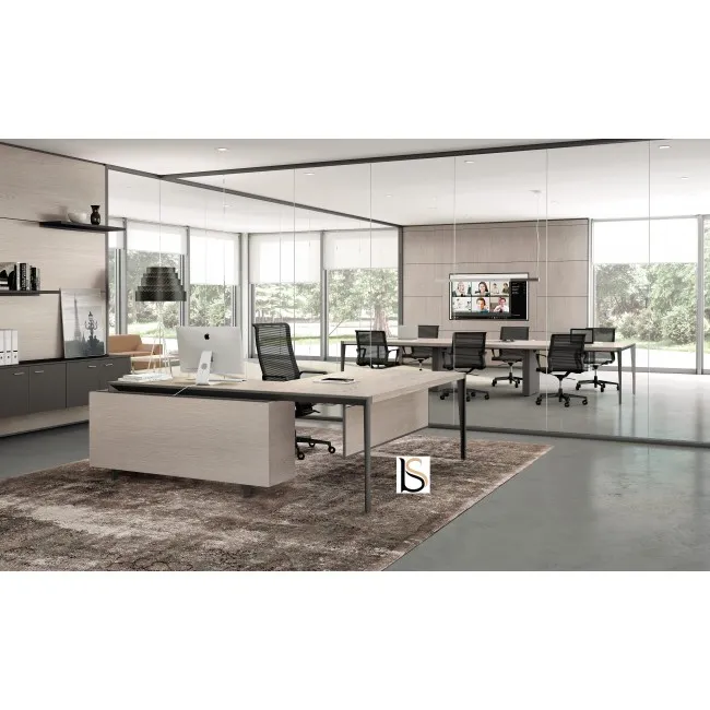 Bureau d’angle sur crédence bois X9– Officity