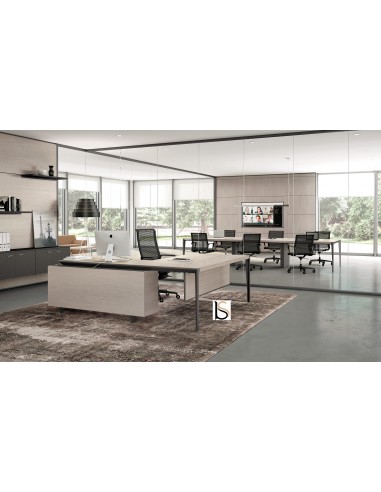 Bureau d’angle sur crédence bois X9– Officity