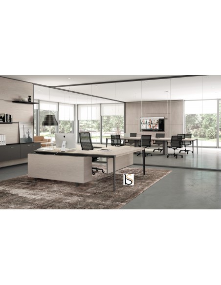 Bureau d’angle sur crédence bois X9– Officity