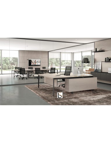 Bureau d’angle sur crédence bois X9– Officity