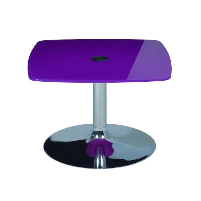 Table basse avec plateau en verre mauve modèle Daphné !