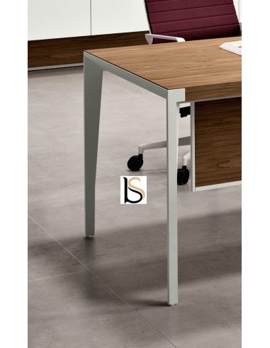 Bureau d’angle X9 avec pieds coloris blanc – Officity