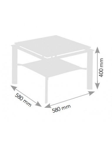 Table basse avec plateau en verre Diego - Genexco
