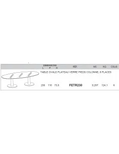 Table de réunion ovale avec pieds chromés – Quadrifoglio. 2