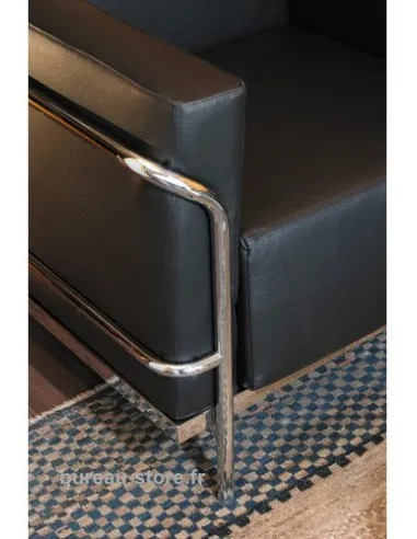 Fauteuil d’accueil en cuir coloris blanc ou noir Soft