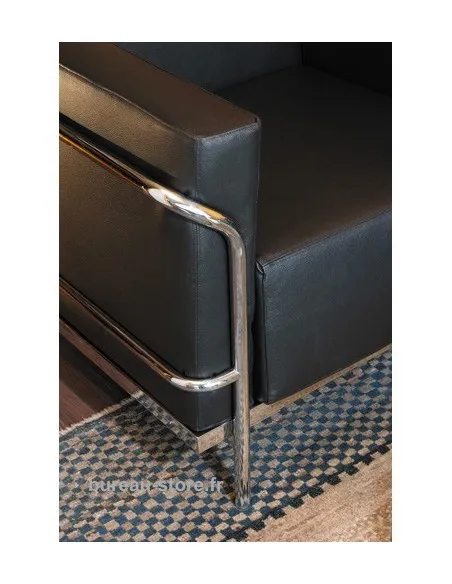 Fauteuil d’accueil en cuir coloris blanc ou noir Soft