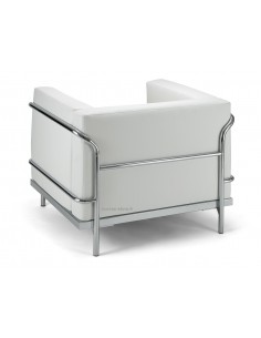 Fauteuil d’accueil en cuir coloris blanc ou noir Soft 2