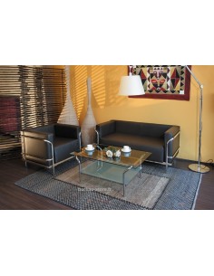 Canapé d’attente en cuir coloris blanc ou noir Soft