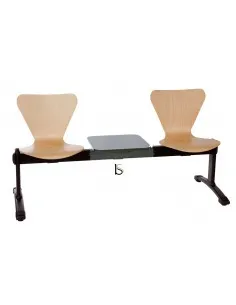 Poutre d’accueil Plum avec assises bois.
