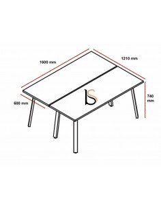 Bureau Bench 2 personnes Ogi A – MDD. 2