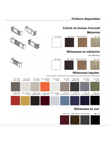 Banque d'accueil en U modèle Z2, différents coloris – Officity.