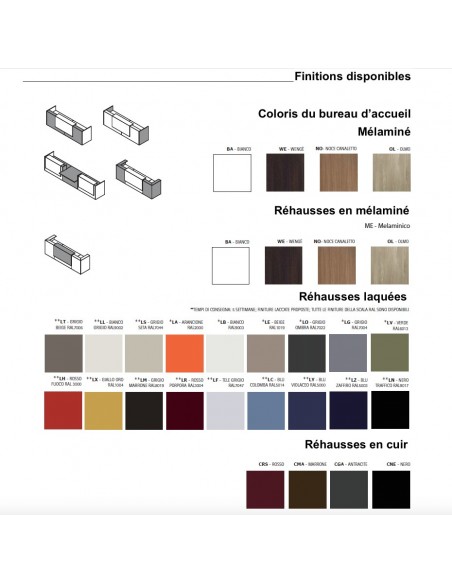 Banque d'accueil en U modèle Z2, différents coloris – Officity.