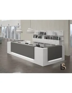 Banque d'accueil en U modèle Z2, différents coloris – Officity.