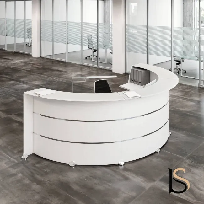 Banque d'accueil demi-lune Glass – Quadrifoglio.