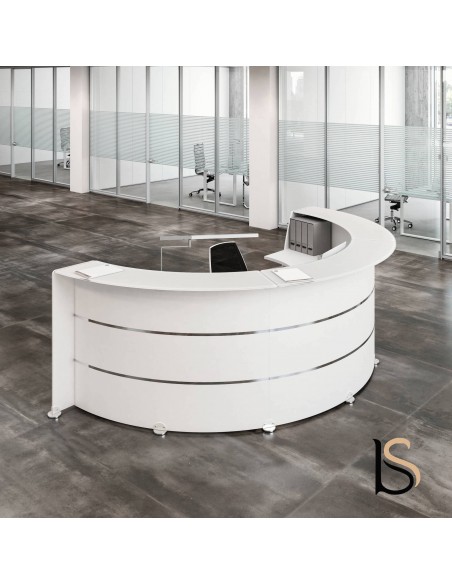 Banque d'accueil demi-lune Glass – Quadrifoglio.