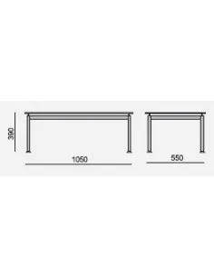 Table  basse avec plateau en verre forme rectangulaire - SOKOA 2