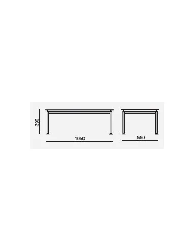 Table  basse avec plateau en verre forme rectangulaire - SOKOA