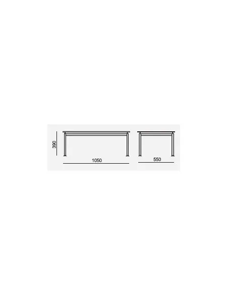 Table  basse avec plateau en verre forme rectangulaire - SOKOA