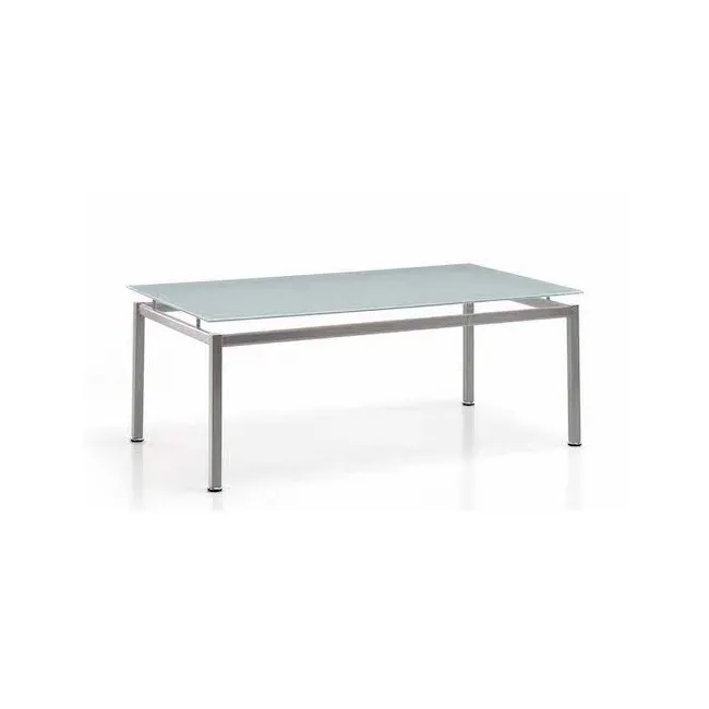 Table  basse avec plateau en verre forme rectangulaire - SOKOA