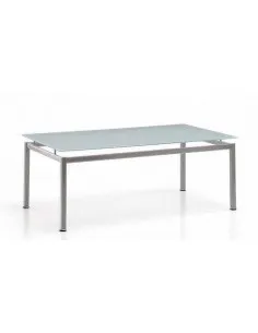 Table  basse avec plateau en verre forme rectangulaire - SOKOA