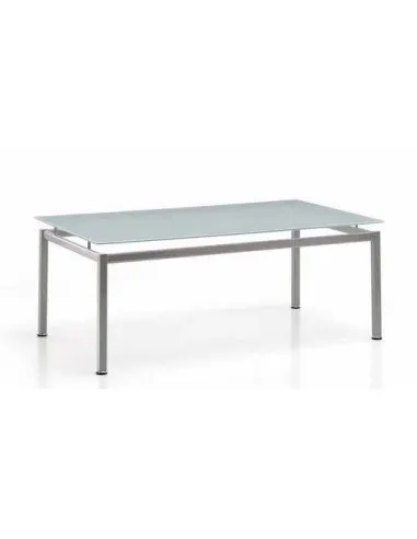 Table  basse avec plateau en verre forme rectangulaire - SOKOA