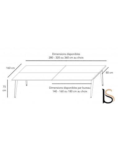 Bureau bench 4 personnes Pigreco – Martex.